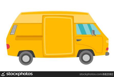 Yellow van vector cartoon illustration isolated on white background.. Yellow van vector cartoon illustration.