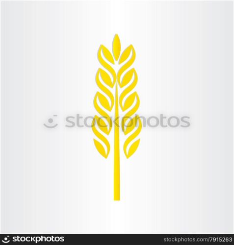 yellow wheat grain crop stylized icon design