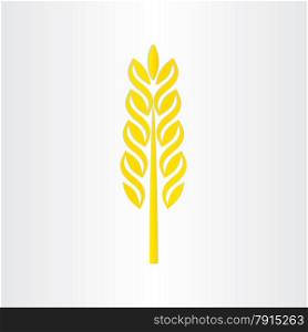 yellow wheat grain crop stylized icon design