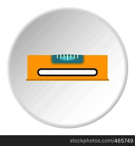 Yellow working tool bubble level icon in flat circle isolated on white vector illustration for web. Yellow working tool bubble level icon circle