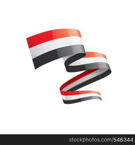 Yemeni flag, vector illustration on a white background