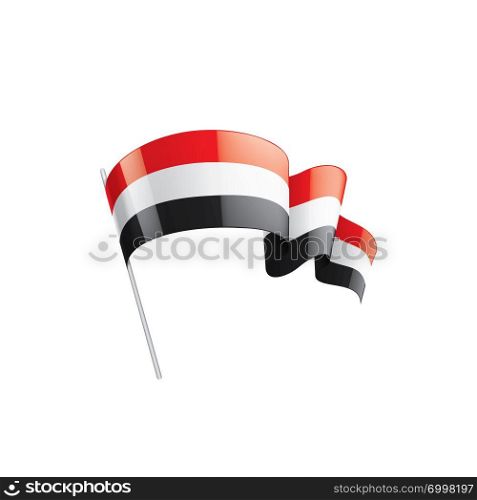 Yemeni flag, vector illustration on a white background. Yemeni flag, vector illustration on a white background.