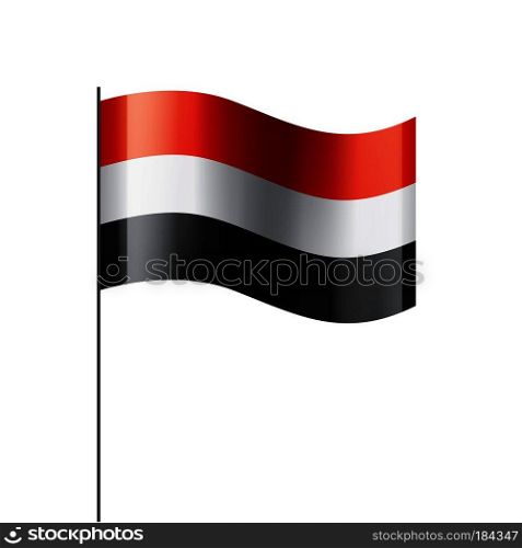 Yemeni flag, vector illustration on a white background. Yemeni flag, vector illustration