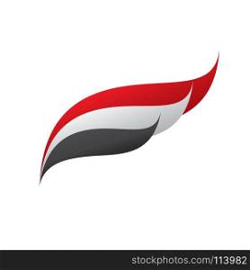 Yemeni flag, vector illustration. Yemeni flag, vector illustration on a white background