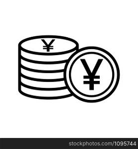 yen - coin icon vector design template