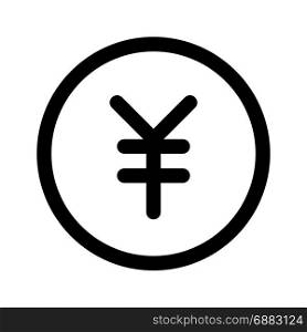 yen currency, icon on isolated background