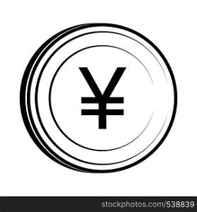 Yen icon in simple style isolated on white background. Yen icon, simple style