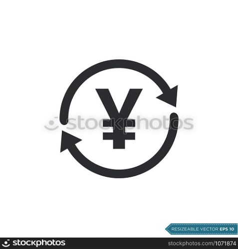 Yen Money Currency Icon Vector Template Flat Design