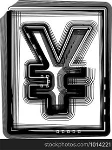 Yen Striped Symbol