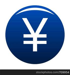 Yen symbol icon vector blue circle isolated on white background . Yen symbol icon blue vector