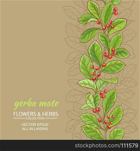 yerba mate background. yerba mate vector pattern on color background