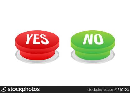 Yes and No button. Feedback concept. Positive feedback concept. Choice button icon. Vector stock illustration. Yes and No button. Feedback concept. Positive feedback concept. Choice button icon. Vector stock illustration.