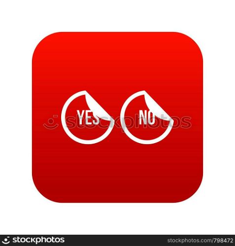 Yes and no buttons icon digital red for any design isolated on white vector illustration. Yes and no buttons icon digital red