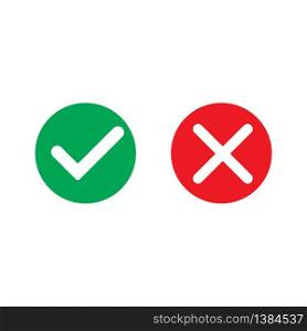 Yes and no mark, vector icon, web design element