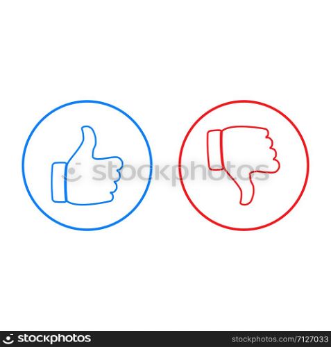 Yes and no sign. Like and dislike icon