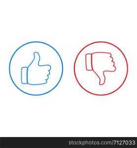 Yes and no sign. Like and dislike icon