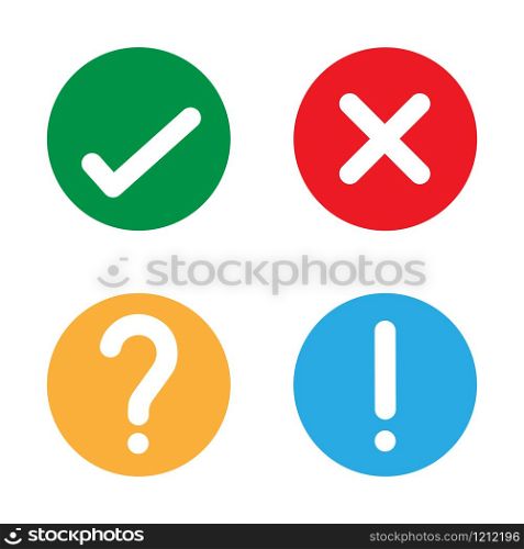 Yes check no question mark vector illustration icon