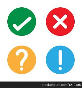 Yes check no question mark vector illustration icon