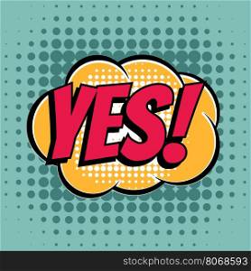 Yes comic book bubble text retro style