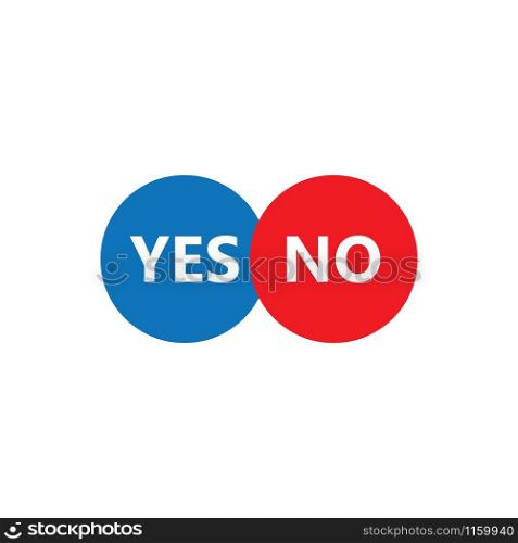 YES or NO button vector design