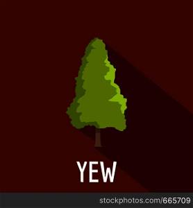 Yew tree icon. Flat illustration of yew tree vector icon for web. Yew tree icon, flat style