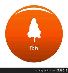 Yew tree icon. Simple illustration of yew tree vector icon for any design orange. Yew tree icon vector orange