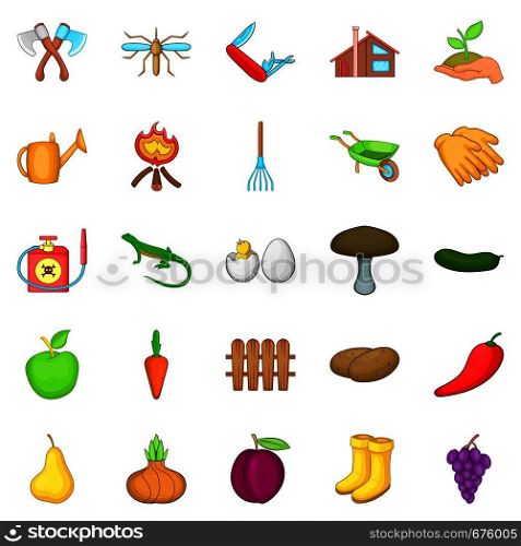 Yield icons set. Cartoon set of 25 yield vector icons for web isolated on white background. Yield icons set, cartoon style