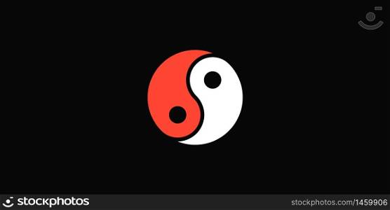 Yin and Yang vector icon symbol