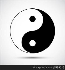 Yin Yang Black Icon Symbol Sign Isolate on White Background,Vector Illustration EPS.10