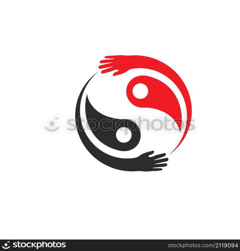 yin yang hand vector icon illustration concept design template