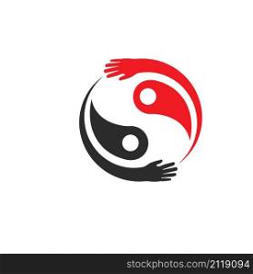yin yang hand vector icon illustration concept design template