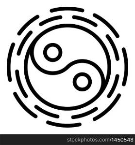 Yin yang icon. Outline yin yang vector icon for web design isolated on white background. Yin yang icon, outline style