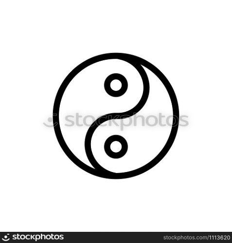 Yin yang icon vector. Thin line sign. Isolated contour symbol illustration. Yin yang icon vector. Isolated contour symbol illustration