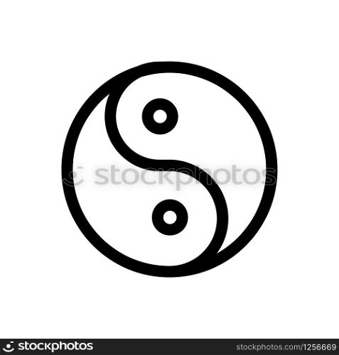 Yin yang icon vector. Thin line sign. Isolated contour symbol illustration. Yin yang icon vector. Isolated contour symbol illustration