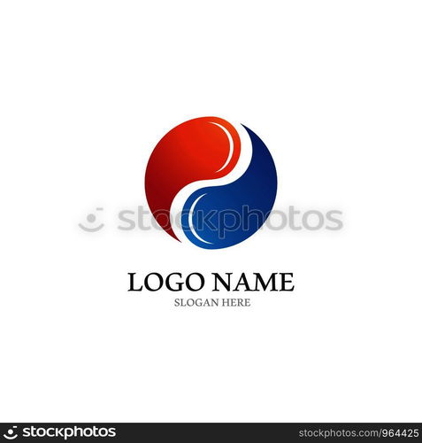 Yin yang logo icon vector