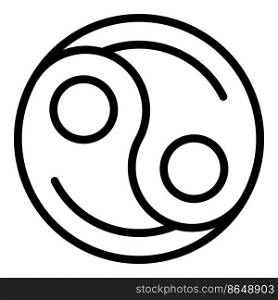 Yin yang meditation icon outline vector. Relax happy. Meditate calm. Yin yang meditation icon outline vector. Relax happy