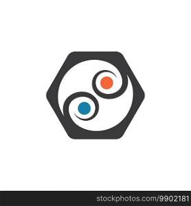 yin yang people concept design vector icon illustration template