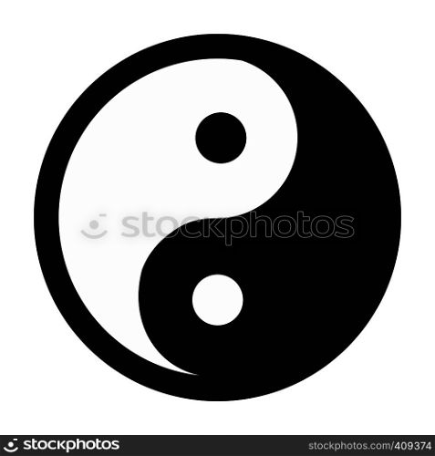 Yin yang simple icon isolated on white background. Yin yang simple icon