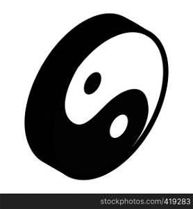 Yin yang symbol isometric 3d icon on a white background. Yin yang isometric 3d icon