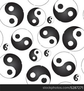 Yin yang symbol. Vector illustration. seamless pattern