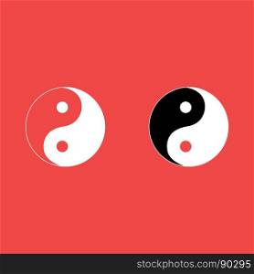 Yin Yang symbol white color icon .. Yin Yang symbol it is white color icon .