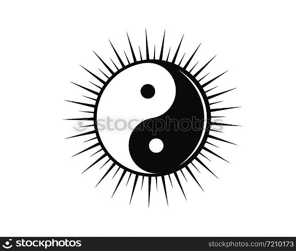 yin yang vector icon illustration design template