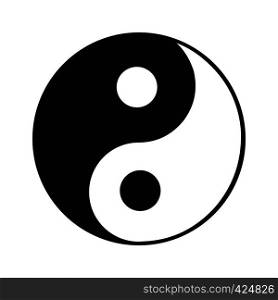 Ying yang black simple icon isolated on white background. Ying yang black simple icon
