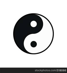 Ying yang icon in flat style isolated on white background. Ying yang icon, flat style