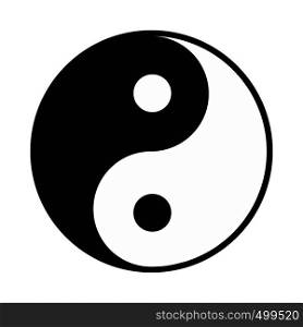 Ying yang icon in simple style isolated on white. Ying yang icon, simple style