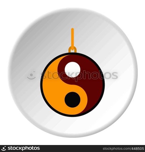 Ying yang symbol of harmony and balance icon in flat circle isolated vector illustration for web. Ying yang symbol of harmony and balance icon