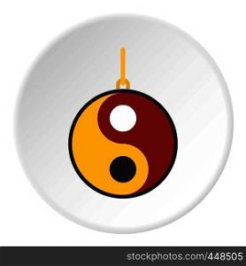 Ying yang symbol of harmony and balance icon in flat circle isolated vector illustration for web. Ying yang symbol of harmony and balance icon