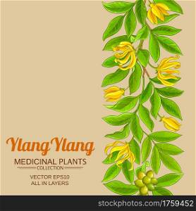 ylang ylang branches vector pattern on color background. ylang ylang vector pattern on color background
