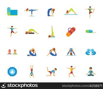 Yoga and fitness icon set. Can be used for topics like sport, healthy lifestyle, exercise, relaxation, balance