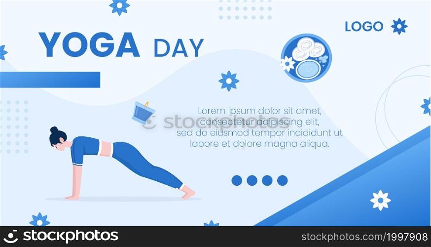 Yoga and Meditation Post Editable of Square Background Illustration Suitable for Social media, Feed, Card, Greetings, Print and Web Internet Ads